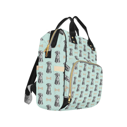 Schnauzers Pattern Print Design A03 Diaper Bag Backpack