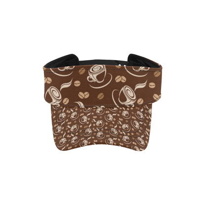 Coffee Pattern Print Design 03 Unisex Sun Visor
