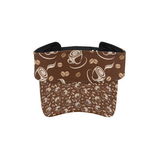 Coffee Pattern Print Design 03 Unisex Sun Visor
