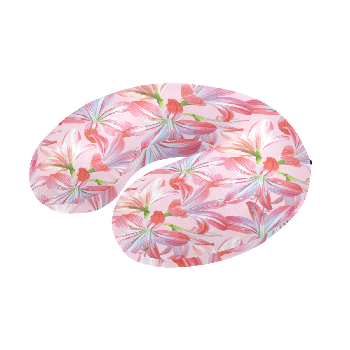 Amaryllis Pattern Print Design 02 U-Shaped Travel Neck Pillow