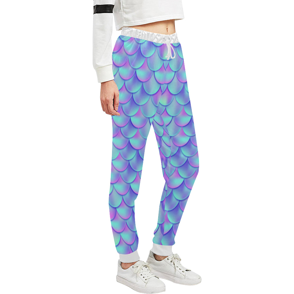 Mermaid Tail Design Print Pattern Unisex Sweatpants