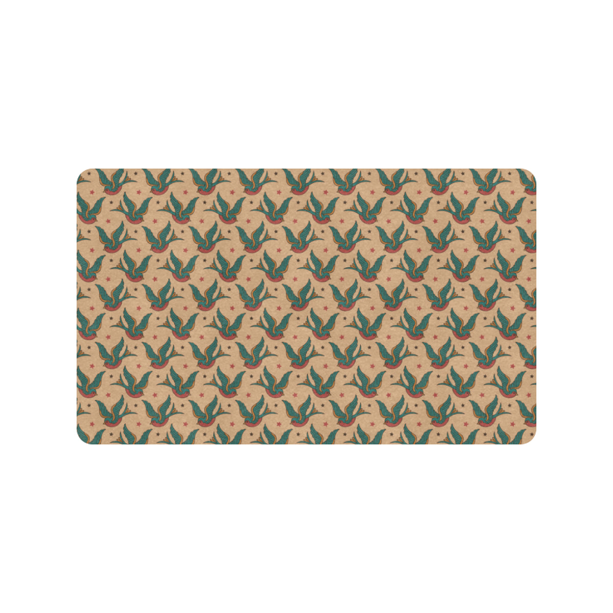 Old School Tattoo Swallow Design Rubber Doormat
