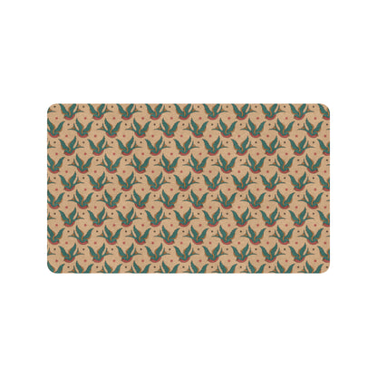 Old School Tattoo Swallow Design Rubber Doormat