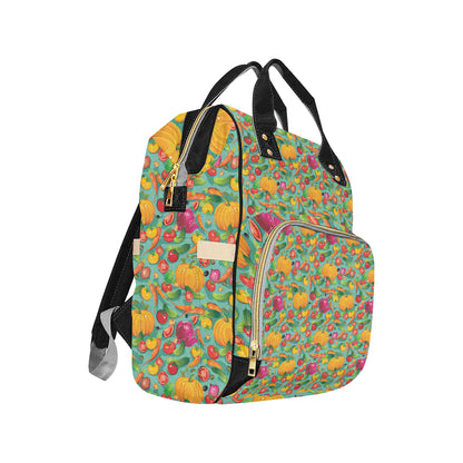 Vegan Colorful Themed Design Print Diaper Bag Backpack