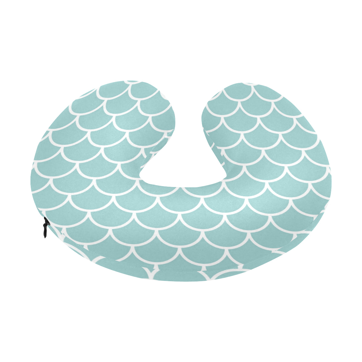 Scales Teal Pattern Print Design 02 U-Shaped Travel Neck Pillow