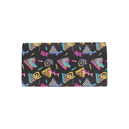 80s Pattern Print Design 3 Women's Trifold Wallet
