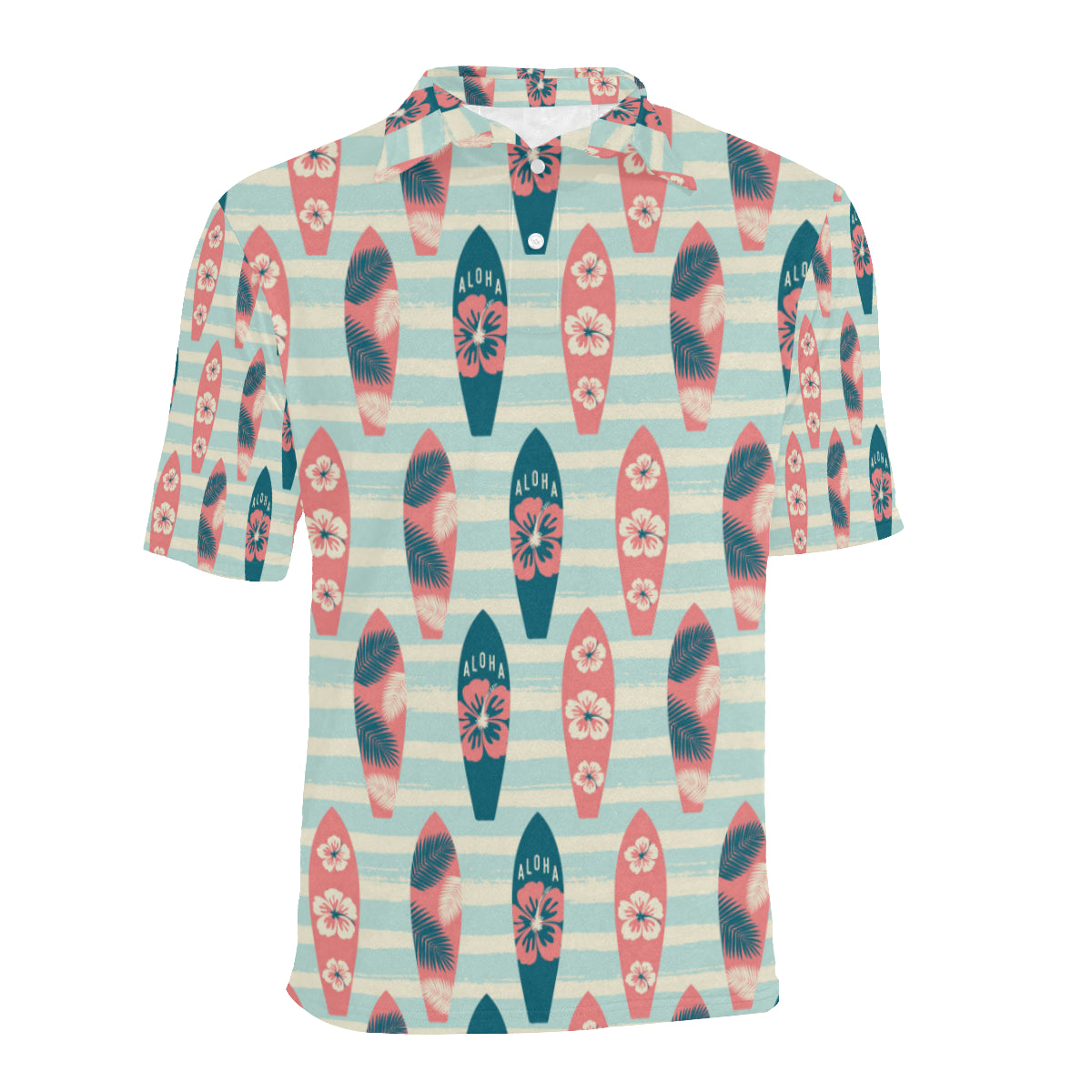 Aloha Hawaii Surfboard Pattern Print Design 02 Men Polo Shirt