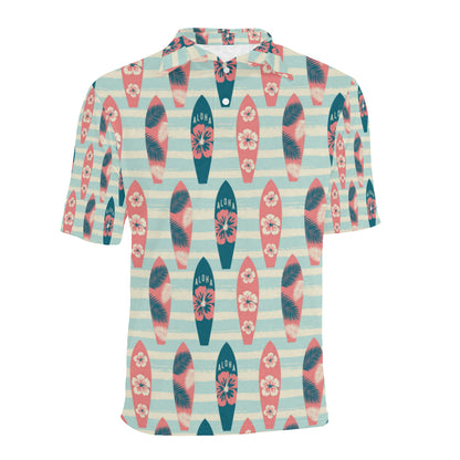 Aloha Hawaii Surfboard Pattern Print Design 02 Men Polo Shirt
