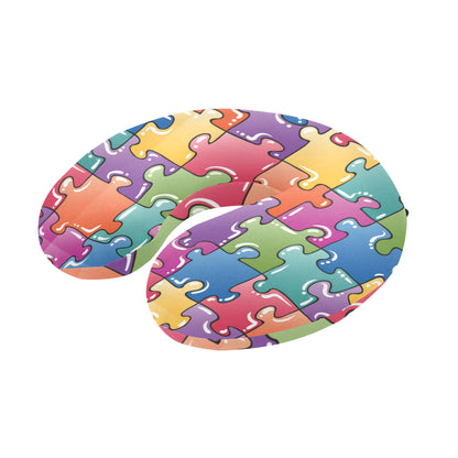 Puzzle Pattern Print Design A05 U-Shaped Travel Neck Pillow