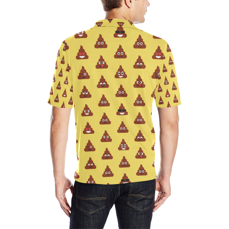 Emoji Poop Print Pattern Men Polo Shirt