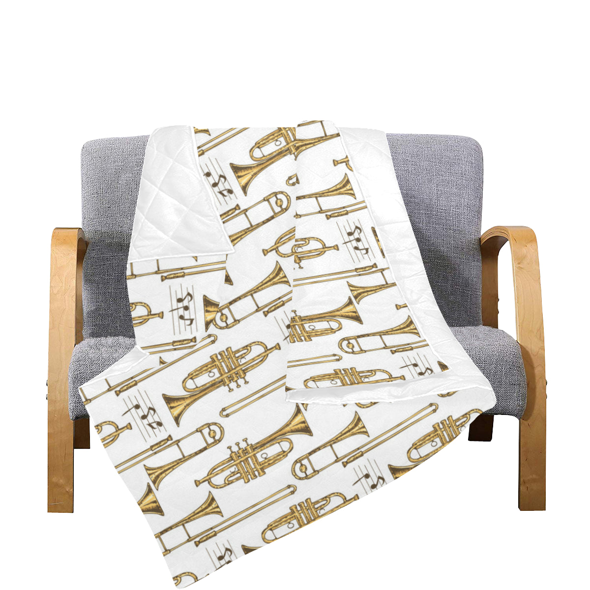 Trombone Pattern Print Design 04 Premium Quilt