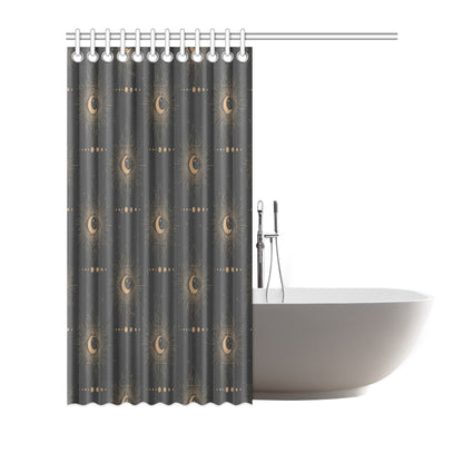 Moon Boho Pattern Print Design 02 Shower Curtain