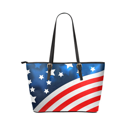 American flag Style Leather Tote Bag