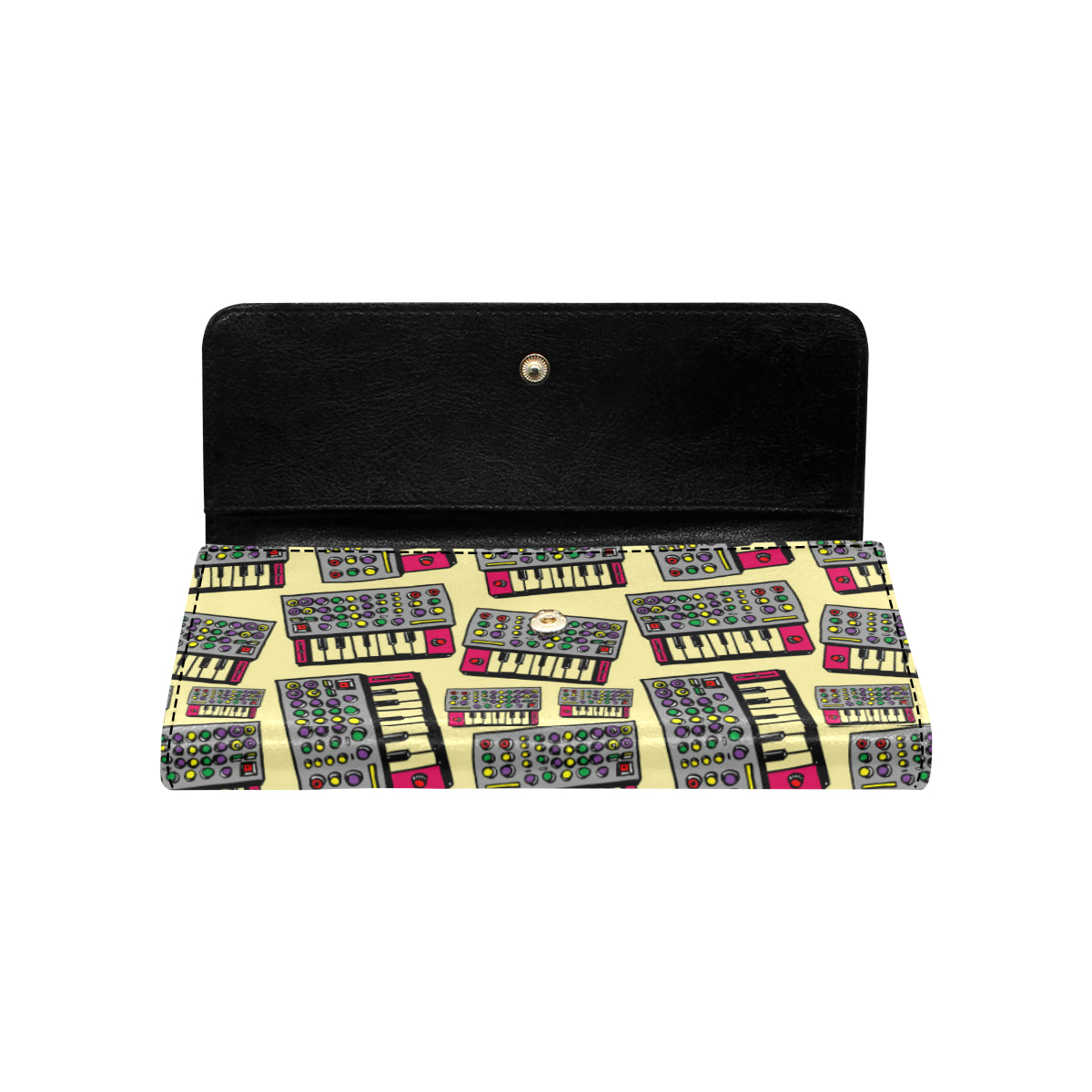Synthesizer Pattern Print Design 01 Women's Trifold Wallet
