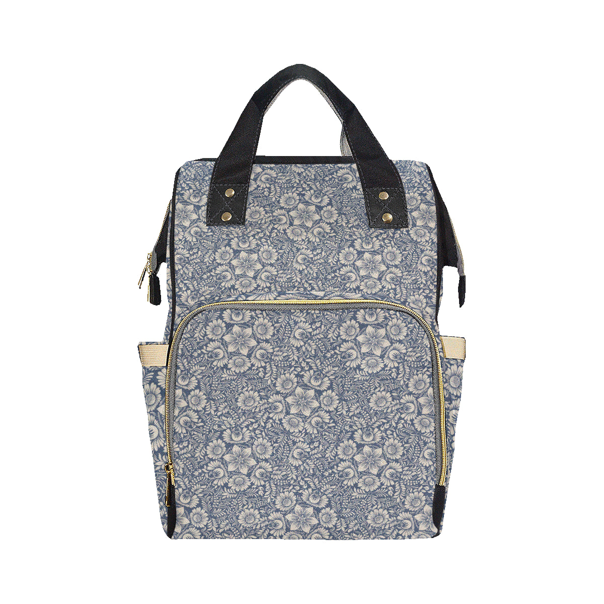 Elegant Floral Print Pattern Diaper Bag Backpack