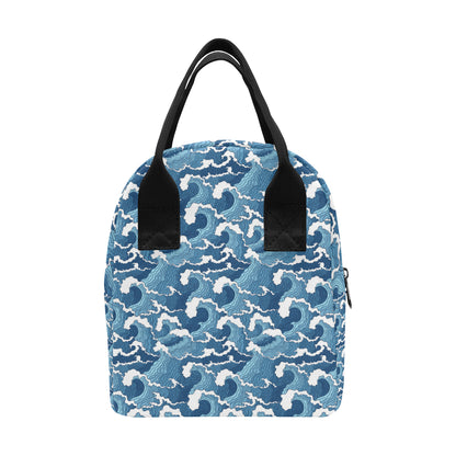 Wave Themed Pattern Print Insulated Lunch Bag
