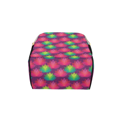 Lotus Pattern Print Design 02 Diaper Bag Backpack