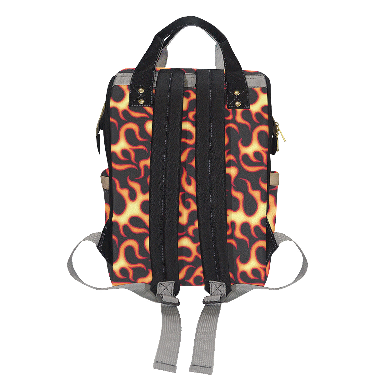 Flame Fire Themed Print Diaper Bag Backpack