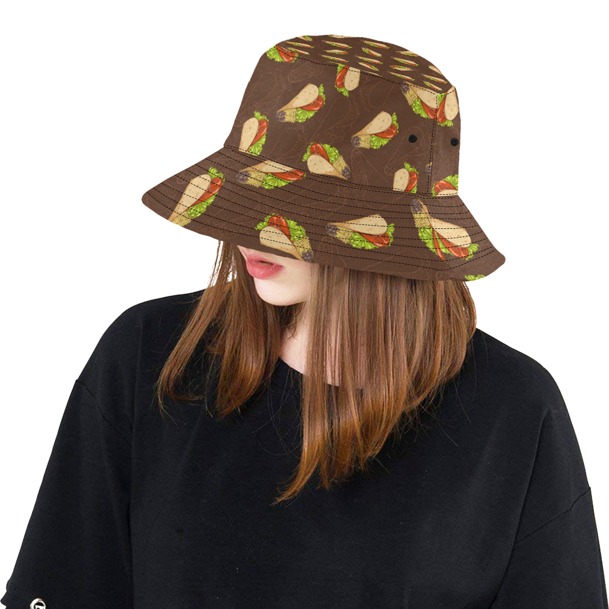 Taco Pattern Print Design TC08 Unisex Bucket Hat