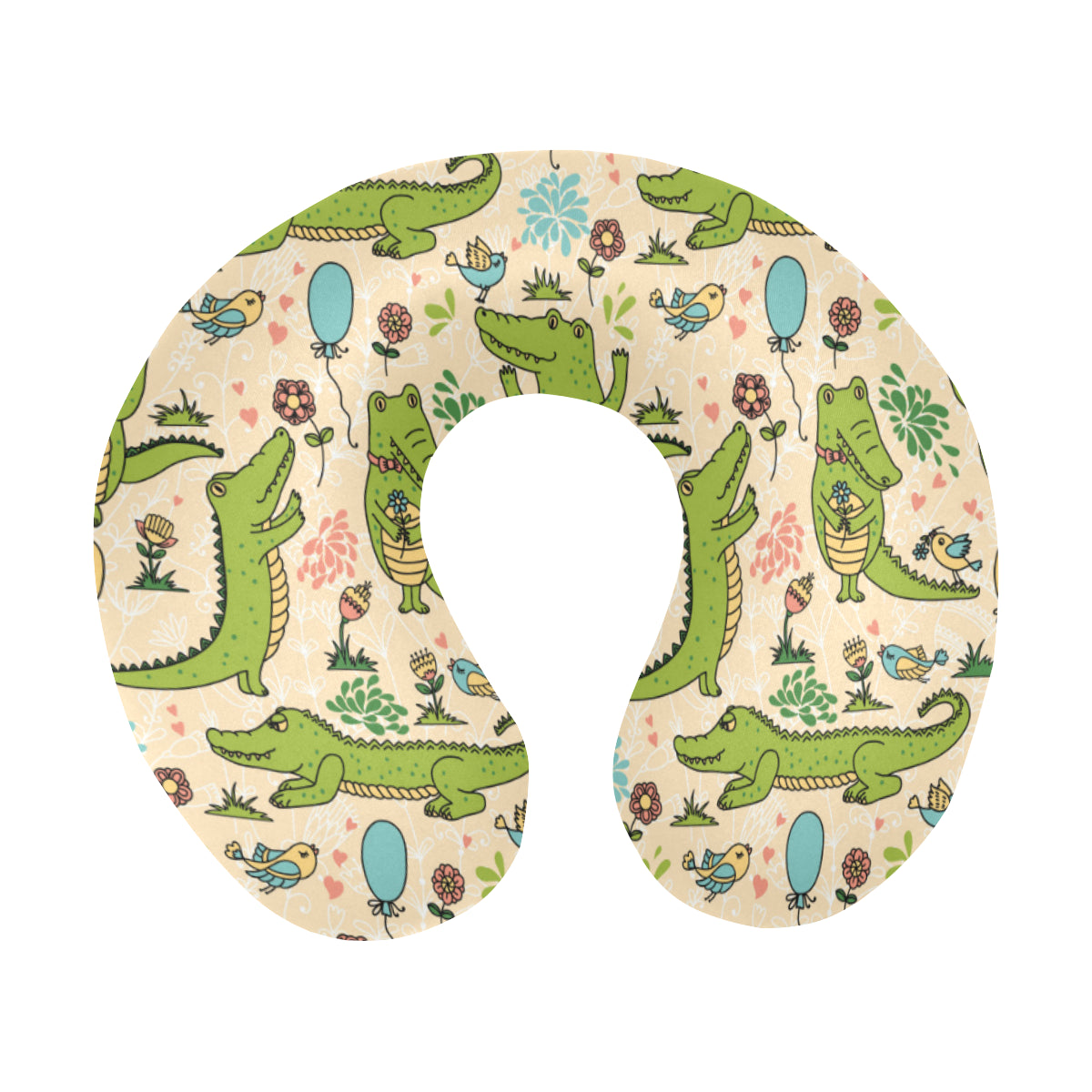 Alligator Pattern Print Design 01 U-Shaped Travel Neck Pillow