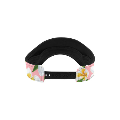 White Plumeria Pattern Print Design PM011 Unisex Sun Visor