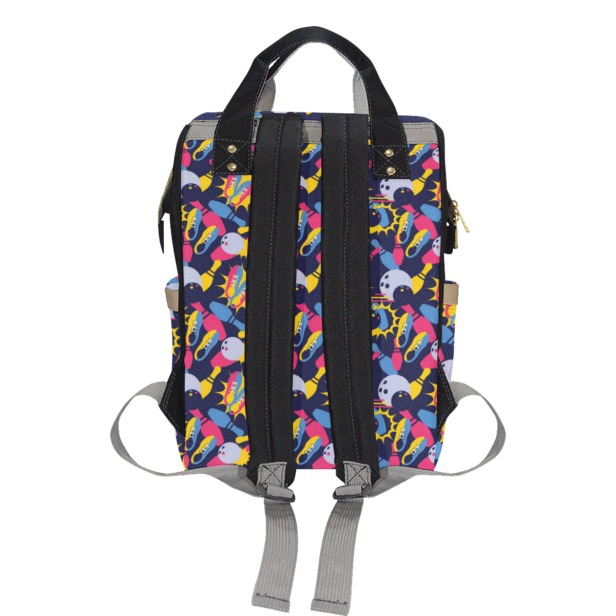 Bowling Pattern Print Design 02 Diaper Bag Backpack