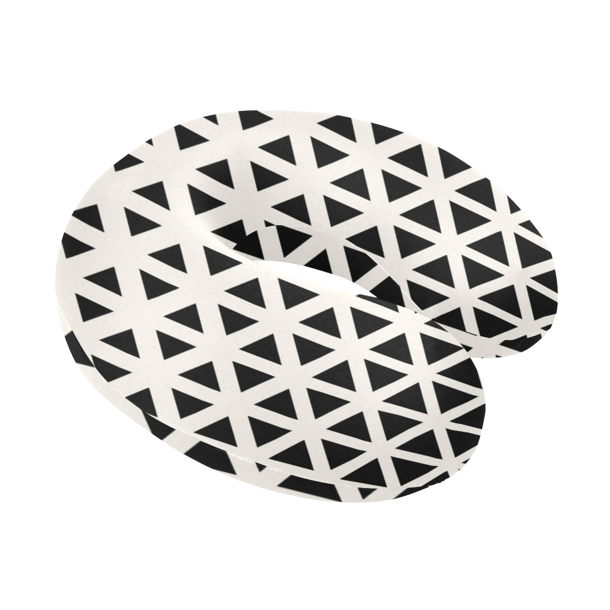 Geometric Black White Pattern Print Design 03 U-Shaped Travel Neck Pillow