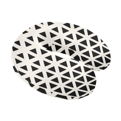 Geometric Black White Pattern Print Design 03 U-Shaped Travel Neck Pillow