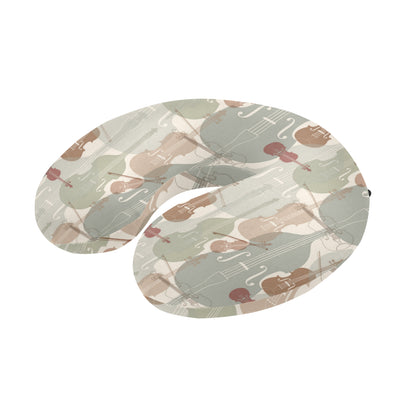 Violin Pattern Print Design 01 U-Shaped Travel Neck Pillow