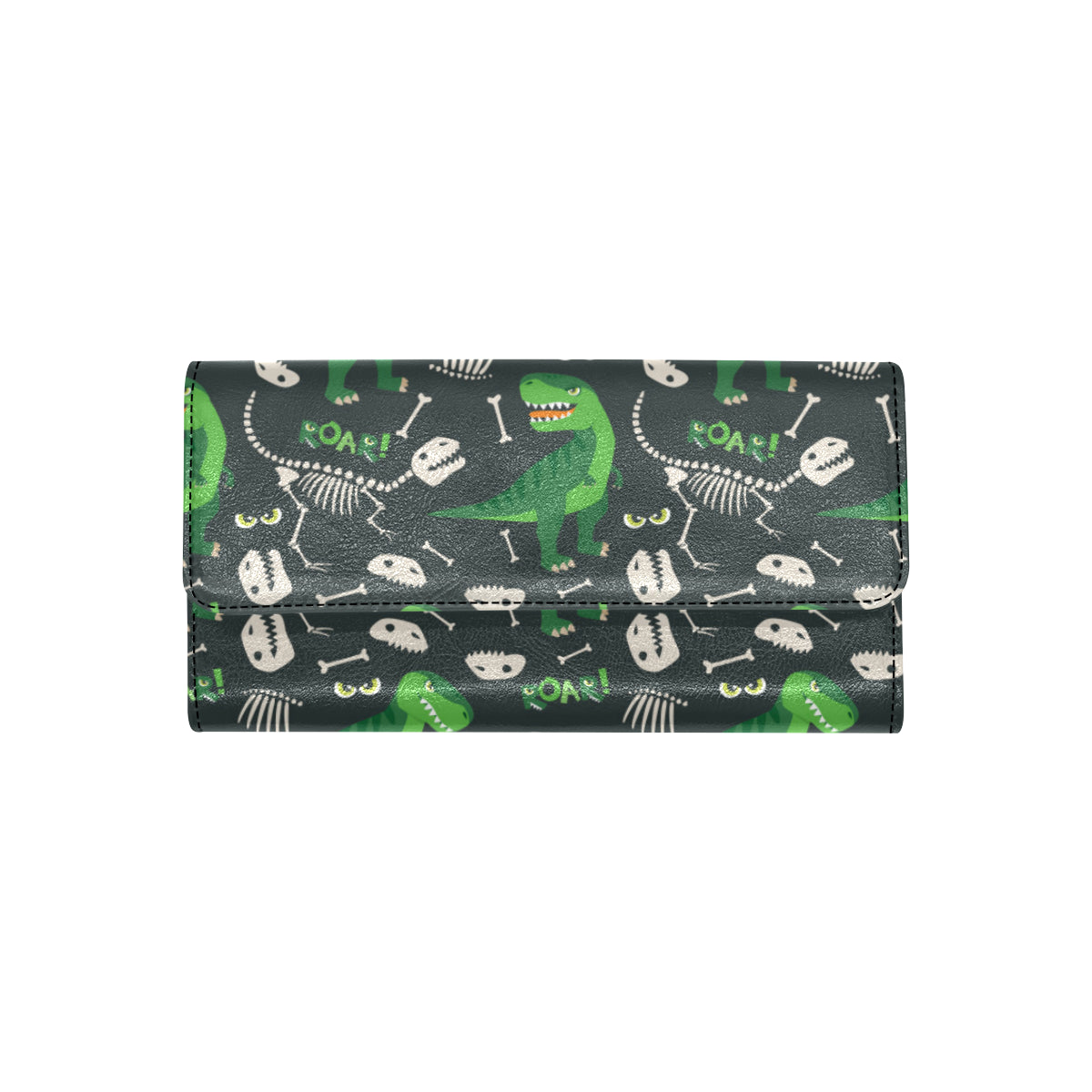 T Rex Pattern Print Design A05 Women's Trifold Wallet