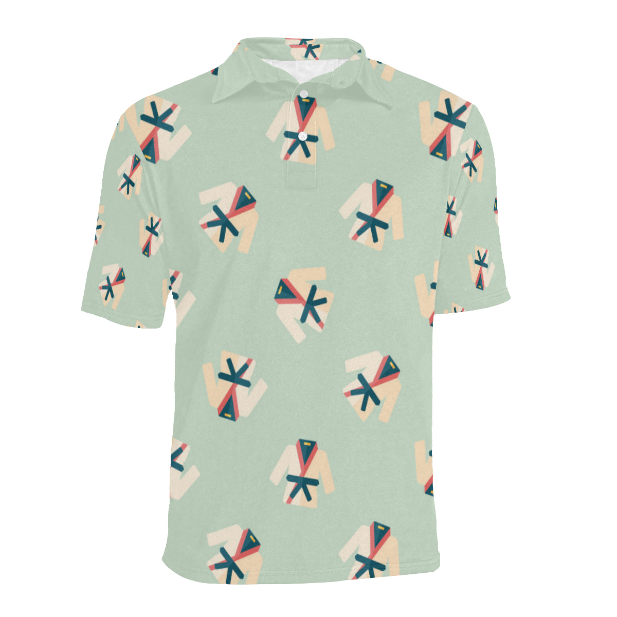 Karate Pattern Print Design 02 Men Polo Shirt