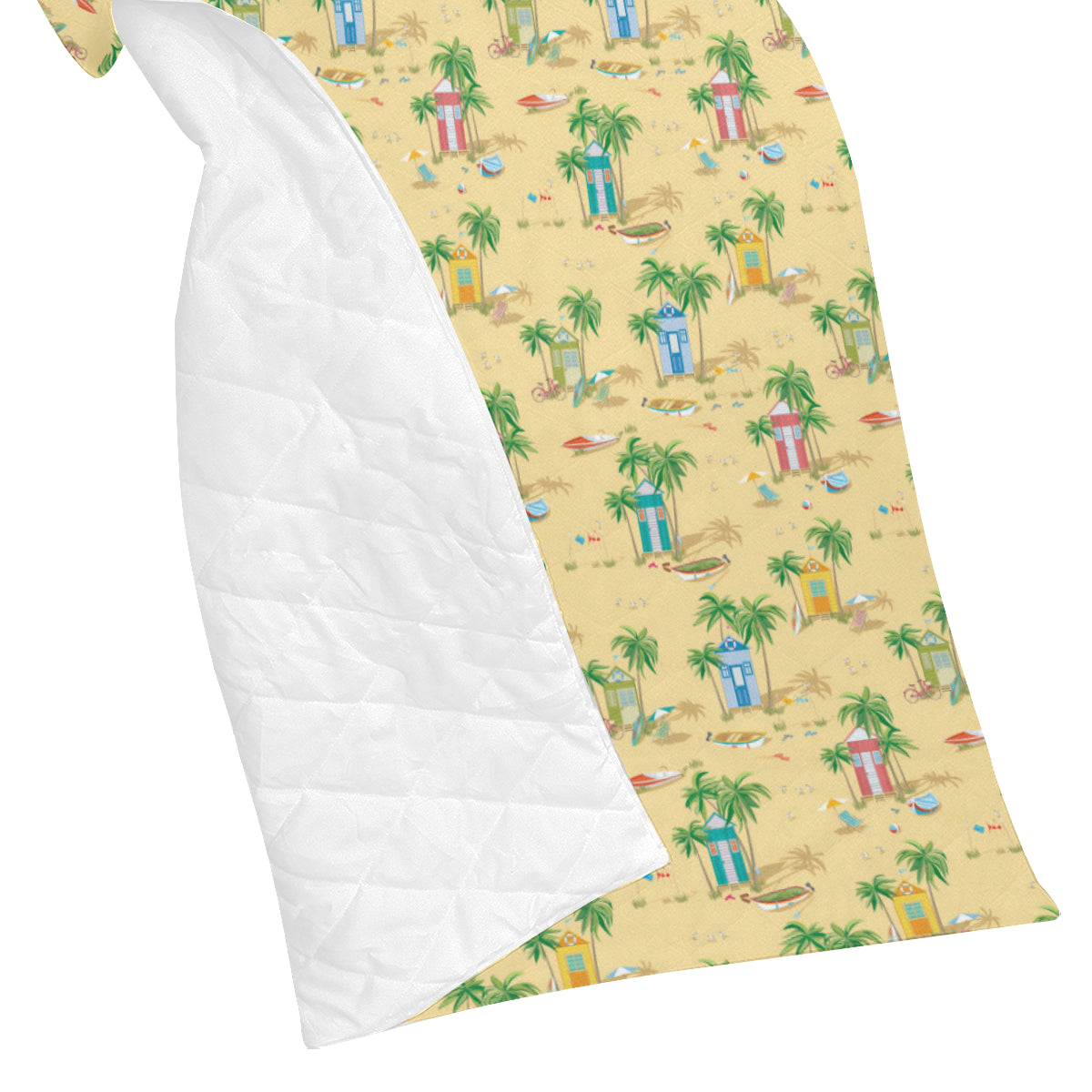 Beach Themed Pattern Print Design 01 Premium Quilt
