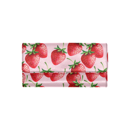 Strawberry Pattern Print Design SB03 Women's Trifold Wallet