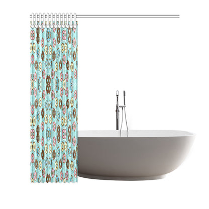 Emoji Donut Print Pattern Shower Curtain