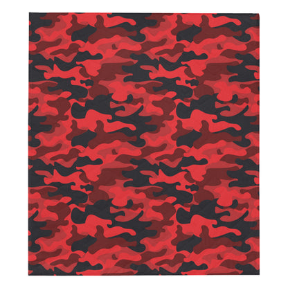 Camo Red Pattern Print Design 03 Premium Quilt