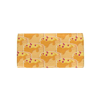 Pancake Pattern Print Design A04 Women's Trifold Wallet