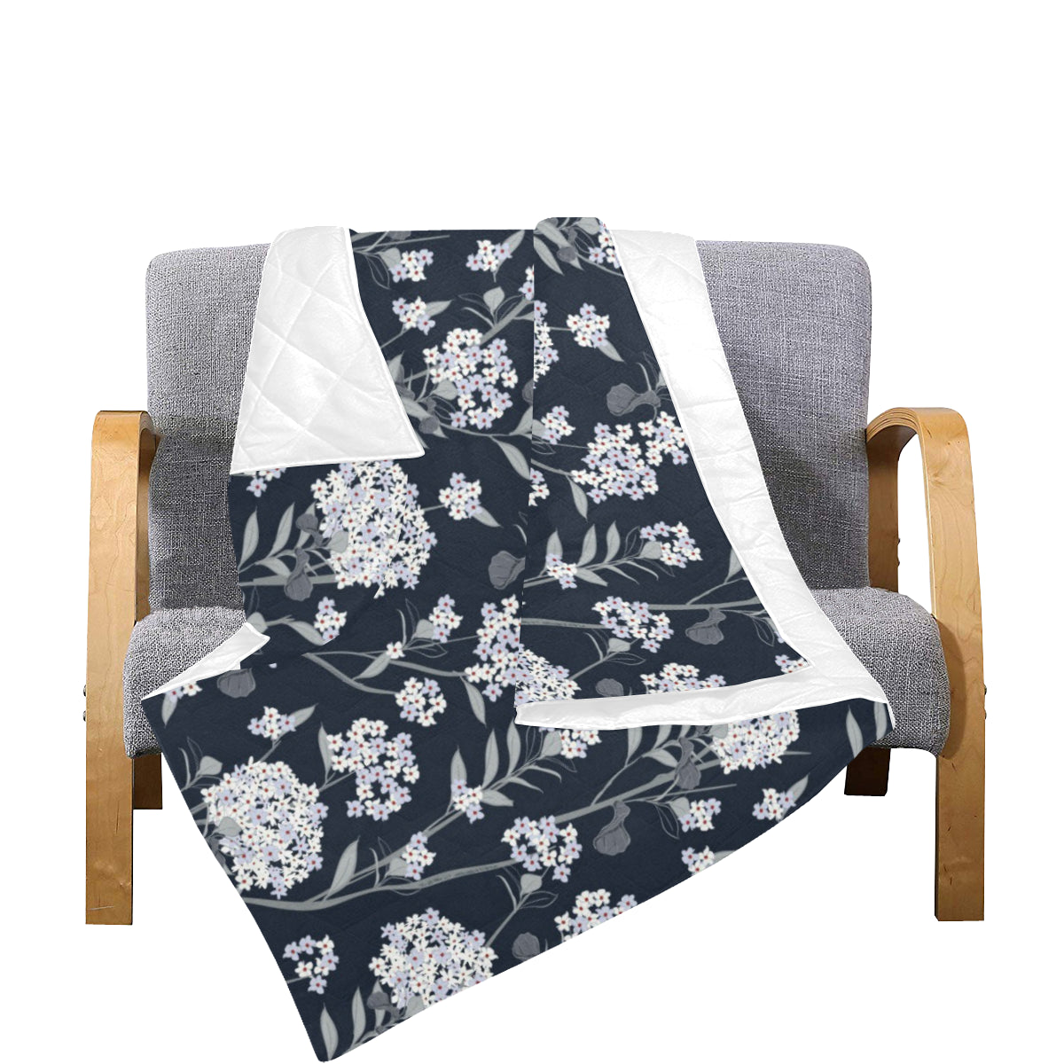 Hydrangea Pattern Print Design HD07 Premium Quilt