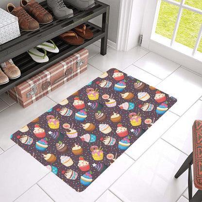 Cupcakes Party Print Pattern Rubber Doormat