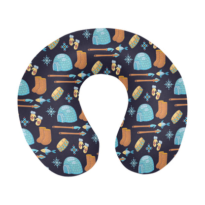 Eskimo Pattern Print Design 02 U-Shaped Travel Neck Pillow
