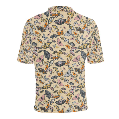 Butterfly Pattern Print Design 04 Men Polo Shirt