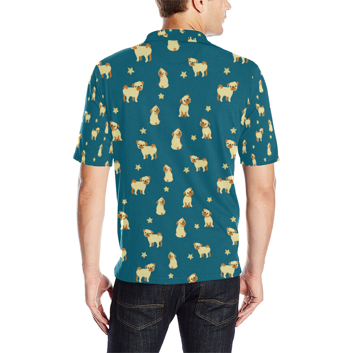 Pug Pattern Print Design A06 Men Polo Shirt
