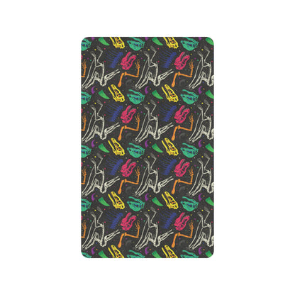 Dinosaur Skull Color Print Pattern Rubber Doormat