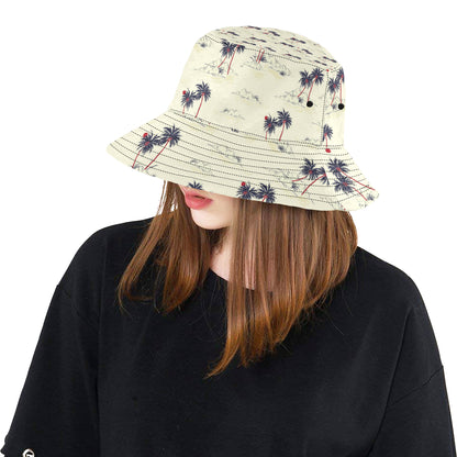 Palm Tree Pattern Print Design PT08 Unisex Bucket Hat