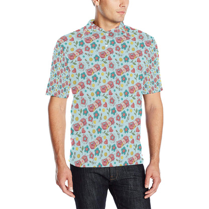 Crochet Pattern Print Design 01 Men Polo Shirt