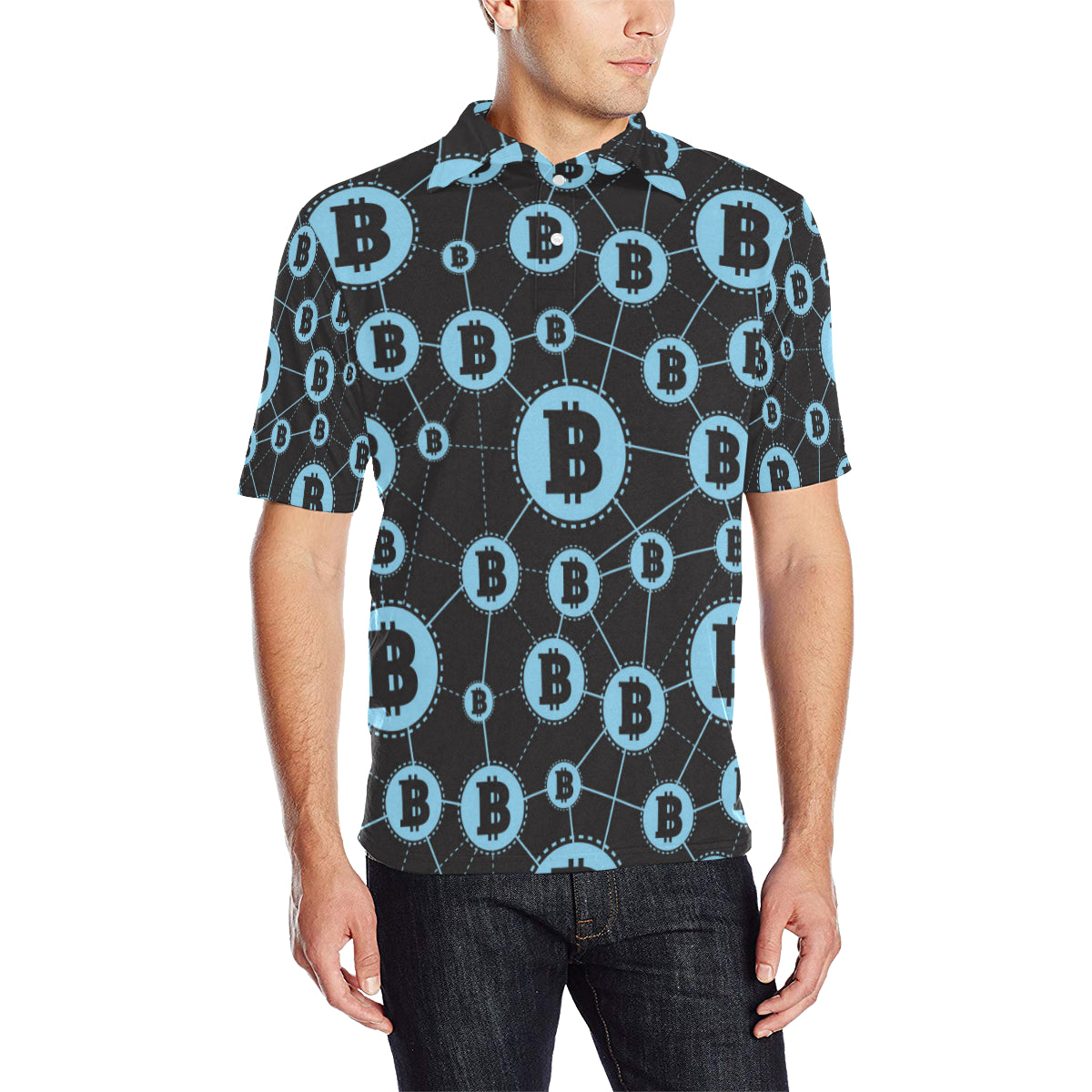 Cryptocurrency Pattern Print Design 02 Men Polo Shirt