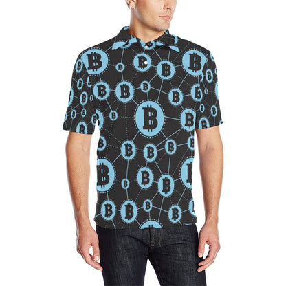 Cryptocurrency Pattern Print Design 02 Men Polo Shirt