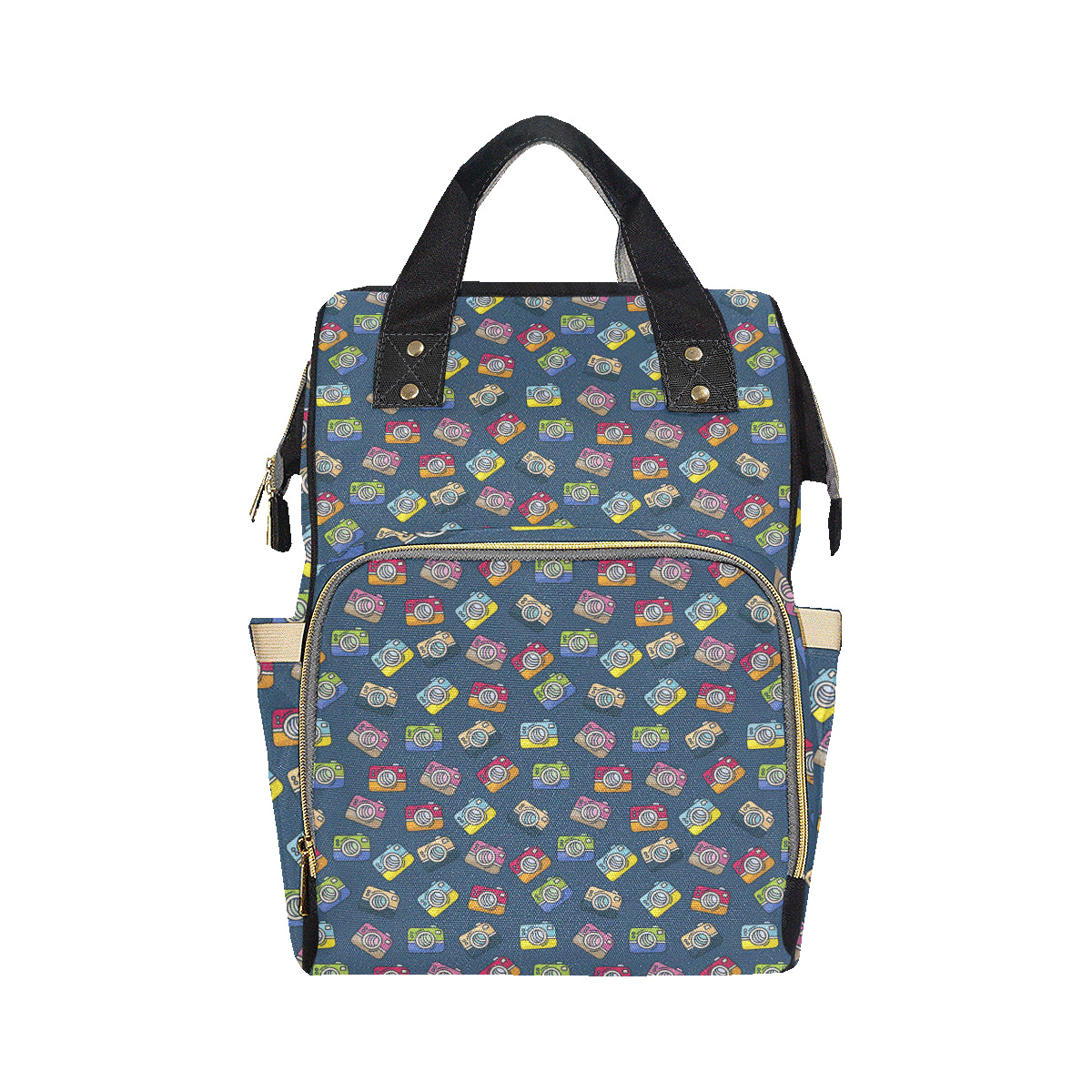 Camera Pattern Print Design 03 Diaper Bag Backpack