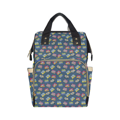 Camera Pattern Print Design 03 Diaper Bag Backpack