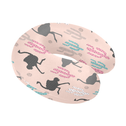 Ostrich Pattern Print Design 03 U-Shaped Travel Neck Pillow
