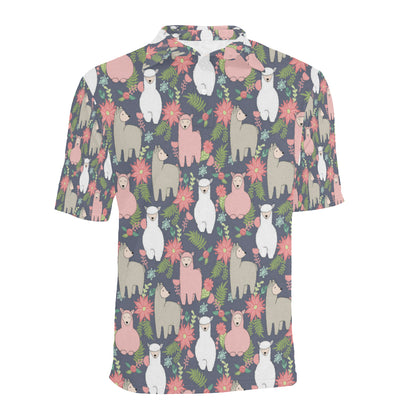 Alpaca Pattern Print Design 03 Men Polo Shirt